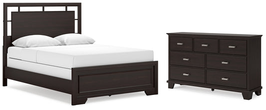 Covetown  Panel Bed With Dresser