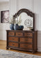 Lavinton  Poster Bed With Mirrored Dresser And Nightstand