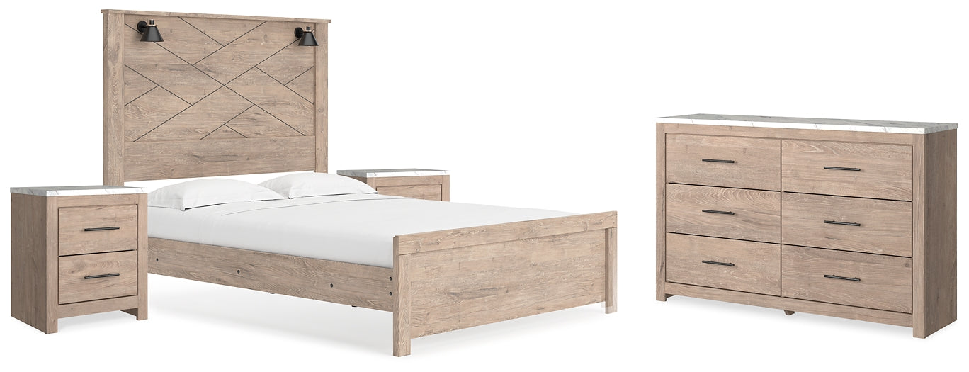 Senniberg  Panel Bed With Dresser And 2 Nightstands