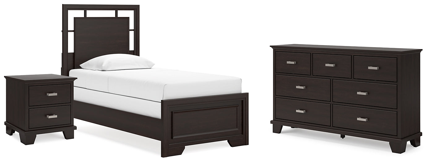 Covetown  Panel Bed With Dresser And Nightstand