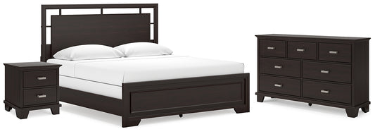 Covetown California  Panel Bed With Dresser And Nightstand