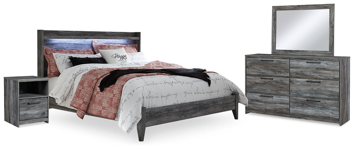 Baystorm  Panel Bed With Mirrored Dresser And Nightstand