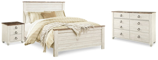 Willowton  Panel Bed With Dresser And Nightstand