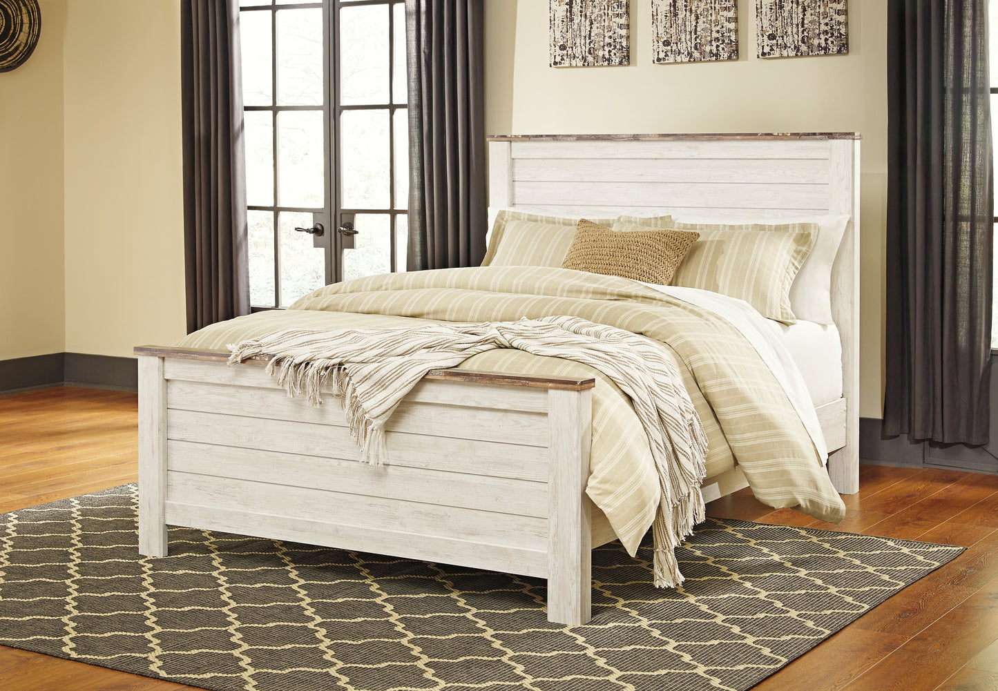 Willowton  Panel Bed With Dresser And Nightstand