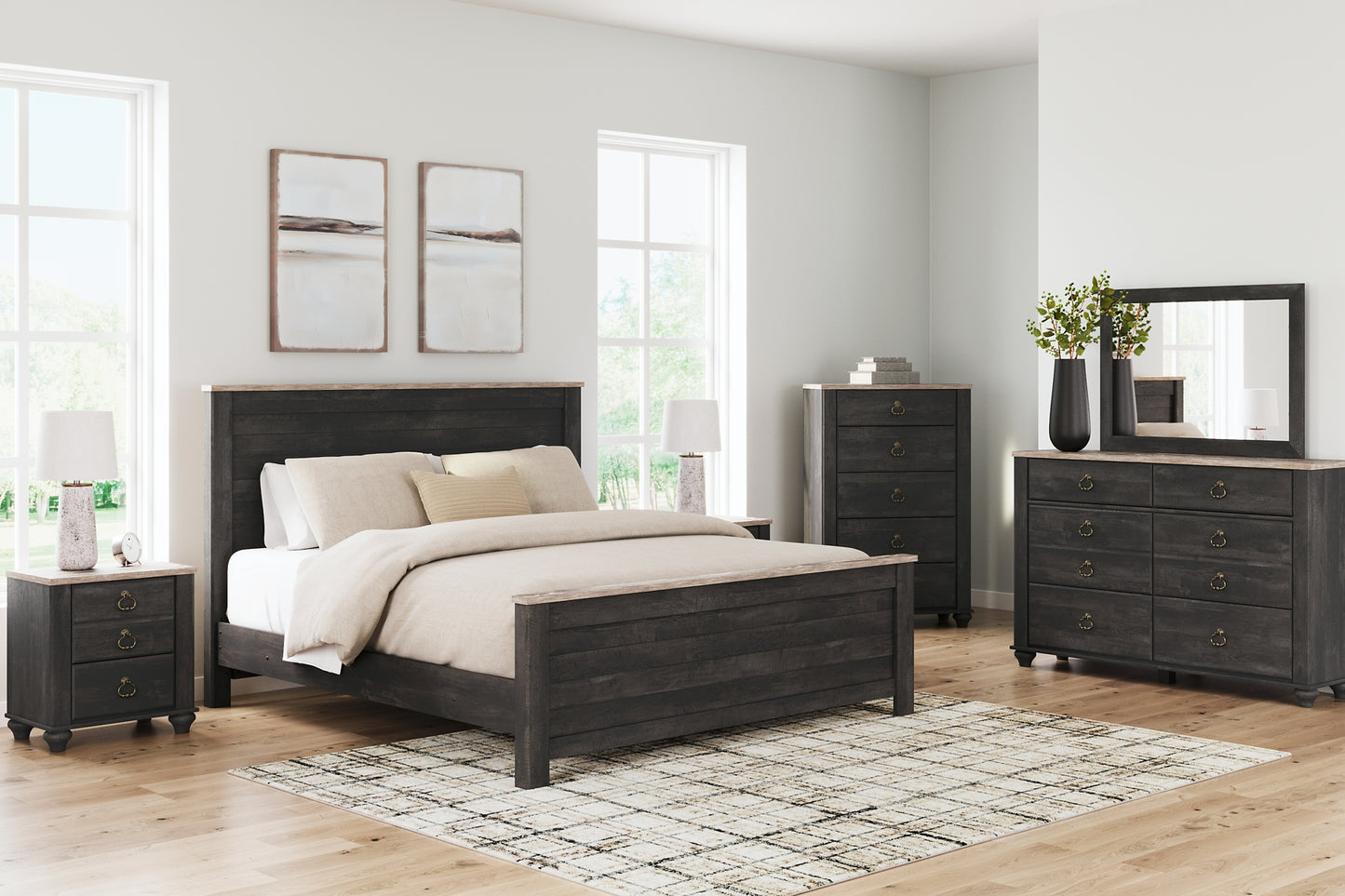 Nanforth  Panel Bed With Dresser