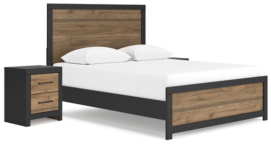 Vertani  Panel Bed With 2 Nightstands