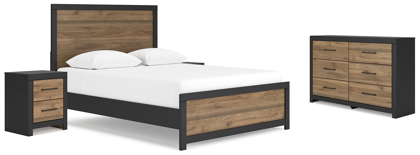 Vertani  Panel Bed With Dresser And 2 Nightstands