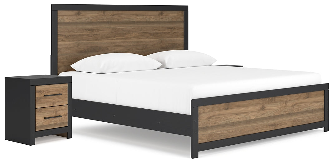 Vertani  Panel Bed With 2 Nightstands