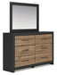 Vertani  Panel Bed With Mirrored Dresser, Chest And 2 Nightstands