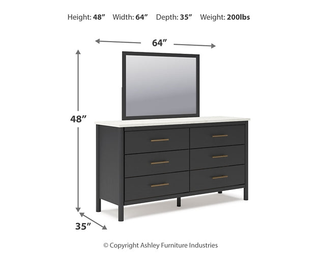 Cadmori  Upholstered Panel Bed With Mirrored Dresser