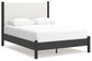 Cadmori  Upholstered Panel Bed With Mirrored Dresser And Nightstand