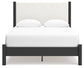 Cadmori  Upholstered Panel Bed With Mirrored Dresser And Nightstand