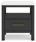 Cadmori  Upholstered Panel Bed With Mirrored Dresser And Nightstand