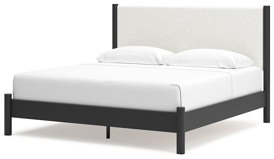 Cadmori  Upholstered Panel Bed With Dresser