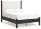 Cadmori  Upholstered Panel Bed With Mirrored Dresser And 2 Nightstands