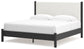 Cadmori  Upholstered Panel Bed With Mirrored Dresser And 2 Nightstands