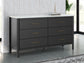 Cadmori  Upholstered Panel Bed With Dresser