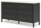 Cadmori  Upholstered Panel Bed With Dresser And 2 Nightstands