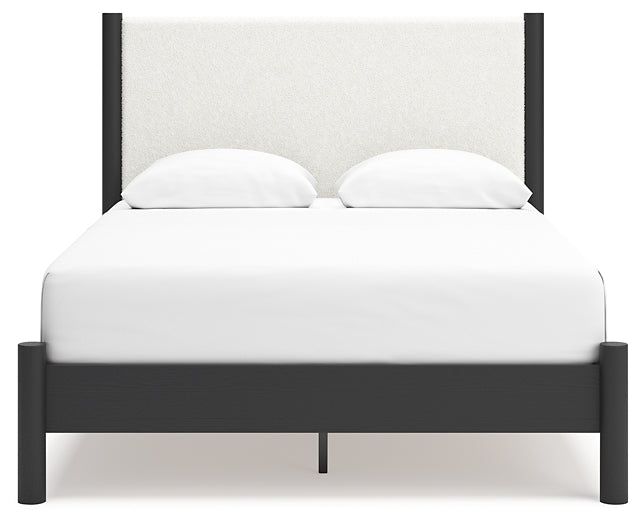 Cadmori  Upholstered Panel Bed With Dresser And 2 Nightstands