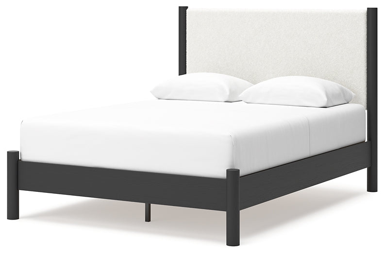 Cadmori  Upholstered Panel Bed With Dresser And 2 Nightstands