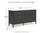 Cadmori  Upholstered Panel Bed With Dresser