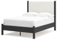 Cadmori  Upholstered Panel Bed With 2 Nightstands