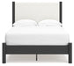 Cadmori  Upholstered Panel Bed With 2 Nightstands