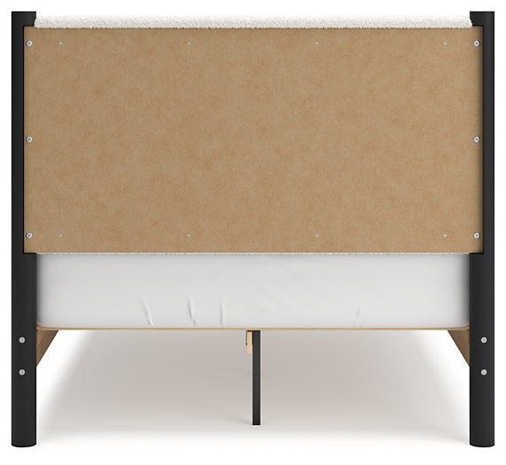 Cadmori  Upholstered Panel Bed With 2 Nightstands