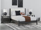 Cadmori  Upholstered Panel Bed With 2 Nightstands