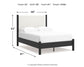 Cadmori  Upholstered Panel Bed With Mirrored Dresser And Chest