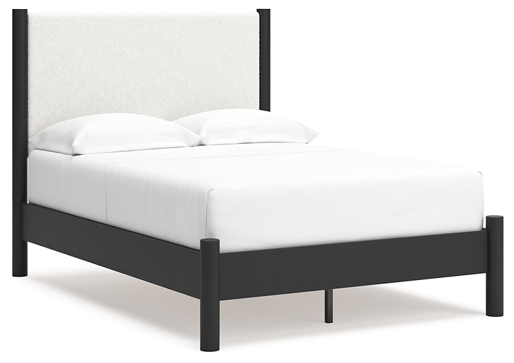 Cadmori  Upholstered Panel Bed With Dresser And 2 Nightstands