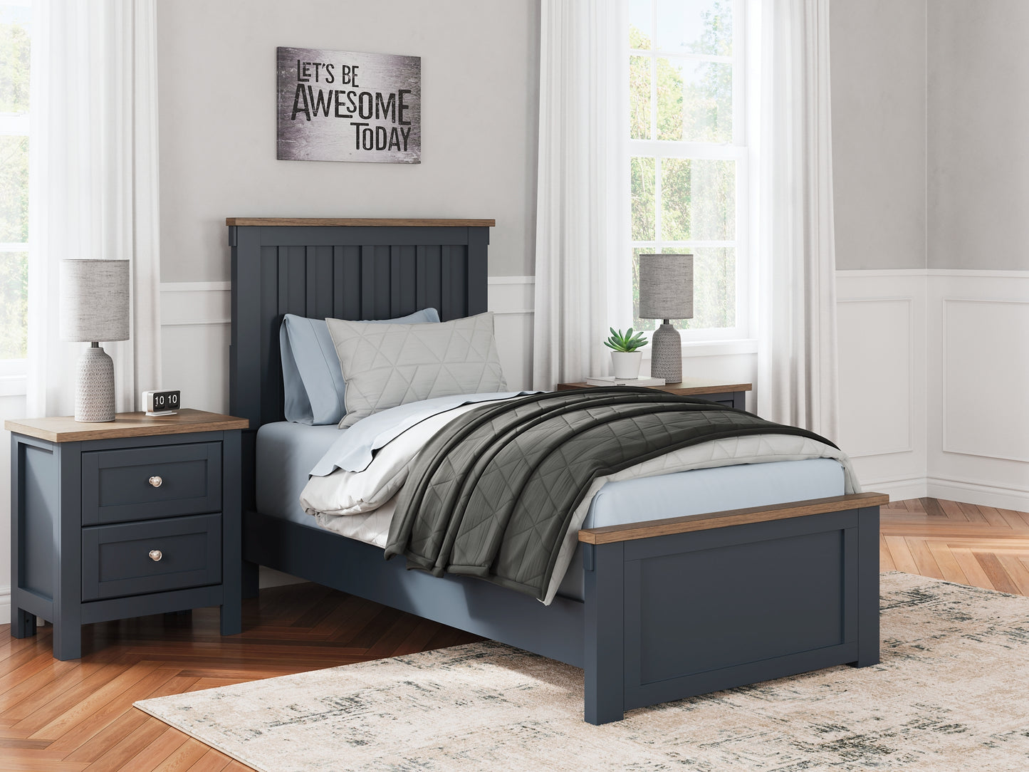 Landocken  Panel Bed With Dresser And 2 Nightstands