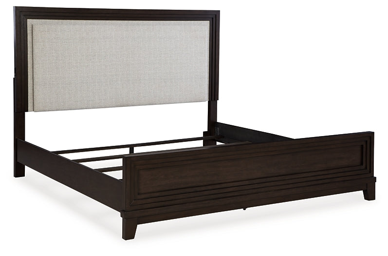 Neymorton  Upholstered Panel Bed With Dresser And 2 Nightstands