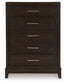 Neymorton California  Upholstered Panel Bed With Mirrored Dresser And Chest