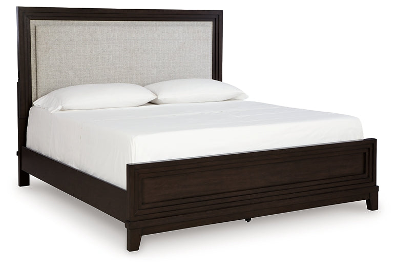 Neymorton California  Upholstered Panel Bed With 2 Nightstands