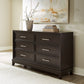 Neymorton  Upholstered Panel Bed With Dresser And 2 Nightstands