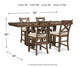 Moriville Counter Height Dining Table and 4 Barstools