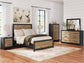 Vertani  Panel Bed With Mirrored Dresser, Chest And 2 Nightstands