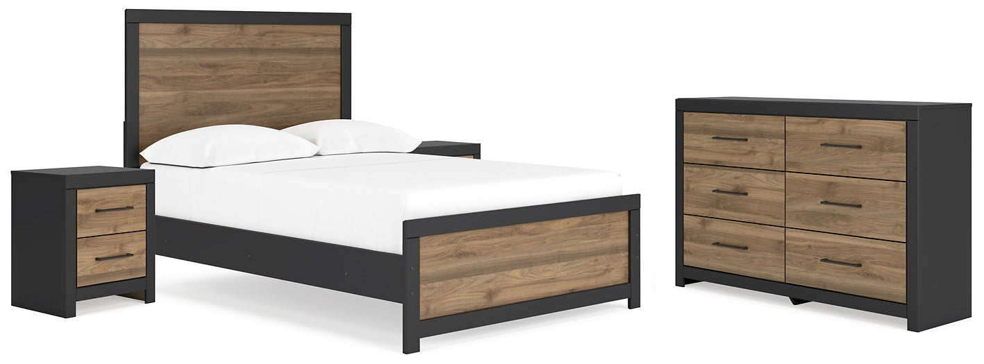 Vertani  Panel Bed With Dresser And 2 Nightstands