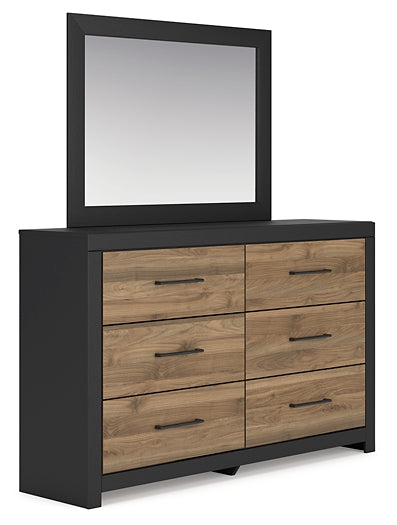 Vertani  Panel Bed With Storage With Mirrored Dresser And Chest