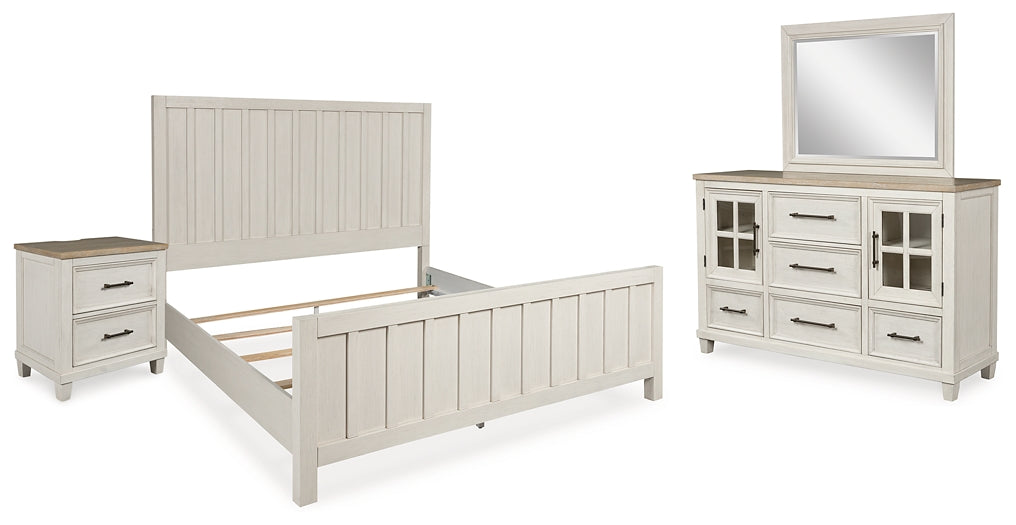 Shaybrock California  Panel Bed With Mirrored Dresser And Nightstand