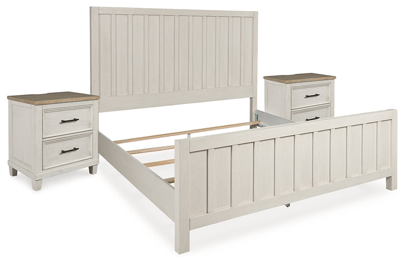 Shaybrock California  Panel Bed With 2 Nightstands