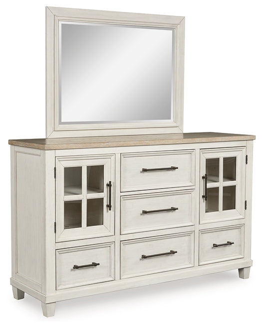 Shaybrock  Panel Bed With Mirrored Dresser And Nightstand