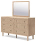 Cielden  Panel Bed With Mirrored Dresser