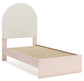 Wistenpine  Upholstered Panel Bed With Mirrored Dresser