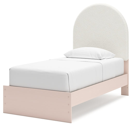 Wistenpine  Upholstered Panel Bed With Mirrored Dresser