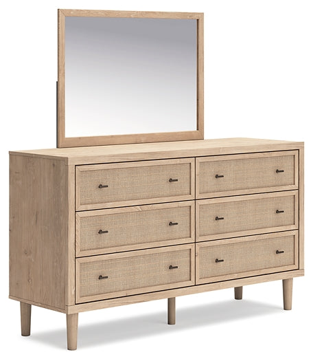 Cielden  Panel Bed With Mirrored Dresser