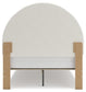 Wistenpine  Upholstered Panel Bed With Mirrored Dresser