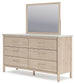 Cadmori  Upholstered Panel Bed With Mirrored Dresser