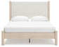 Cadmori  Upholstered Panel Bed With Mirrored Dresser